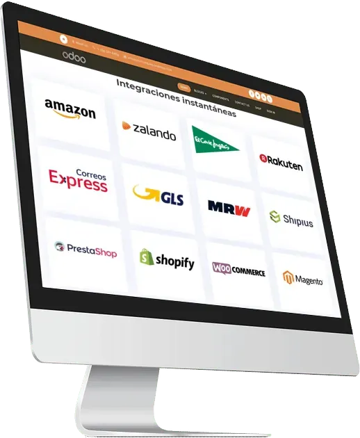 Ejemplo de un monitor con conectores de Multichannel