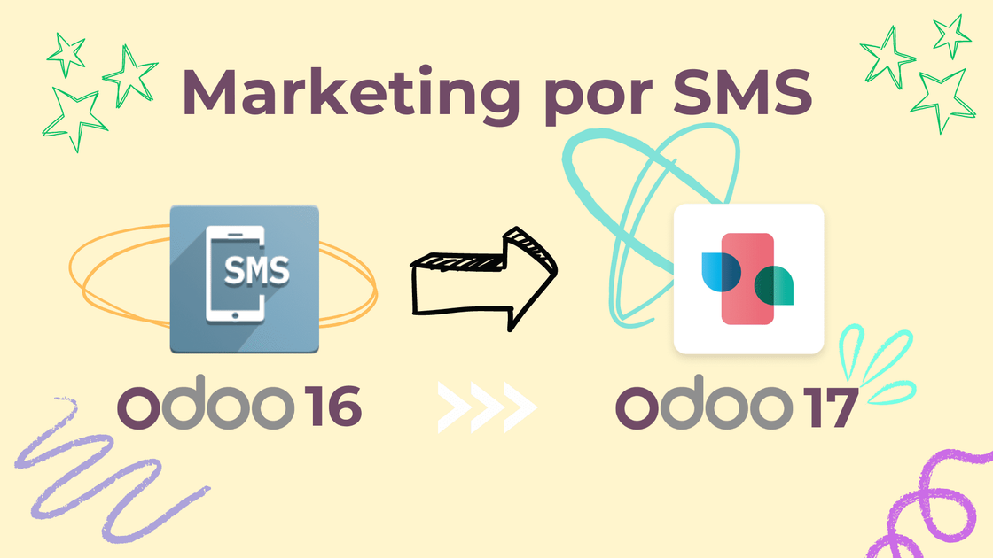 Evolución del diseño del módulo de Marketing por SMS entre Odoo 16 y Odoo 17