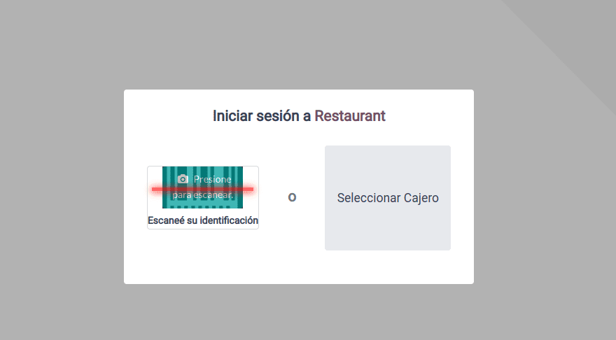 Pantalla de Inicio de sesión de usuario en el módulo Punto de Venta de Odoo 17