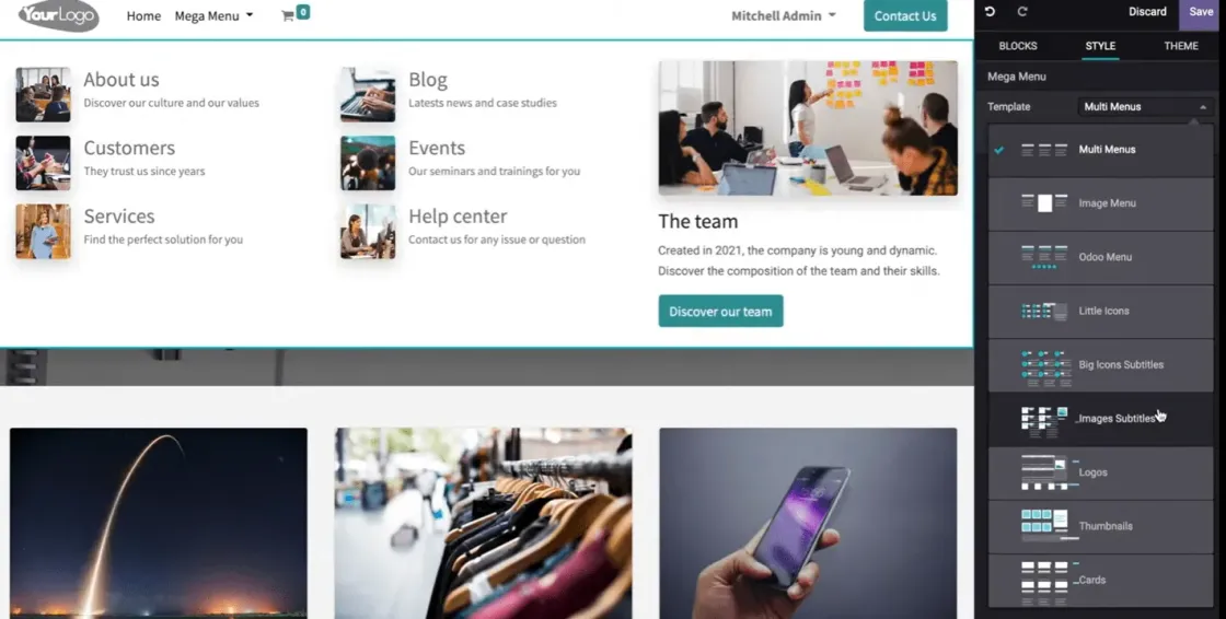 megamenu odoo 15