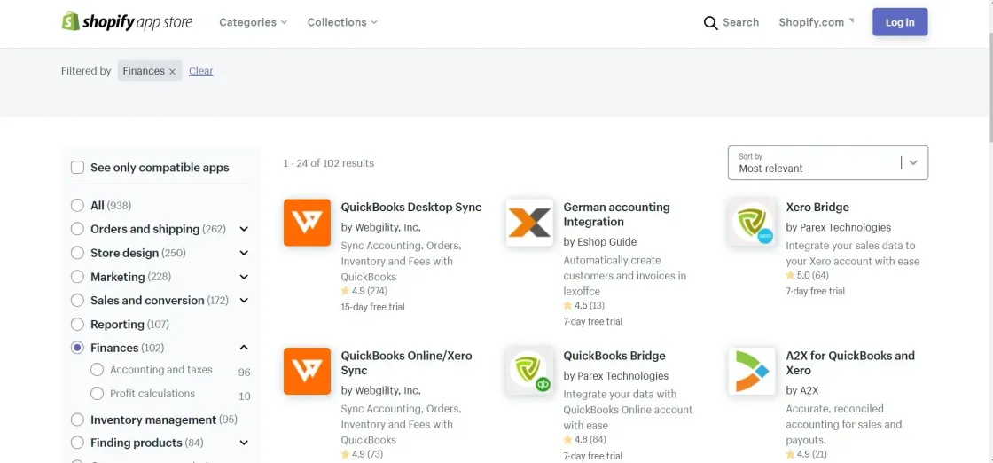 plugins financieros de Shopify