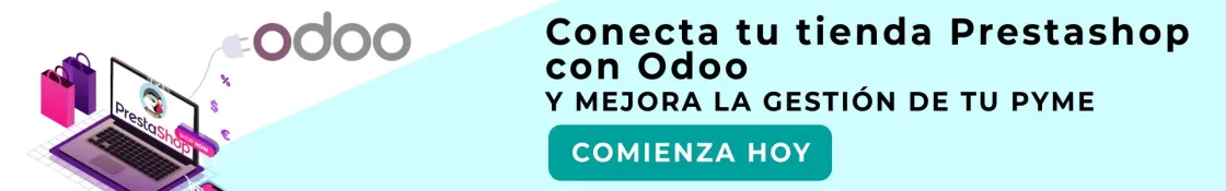 Banner de Conecta tu tienda Prestashop con Odoo y mejora la gestión de tu Pyme