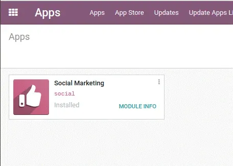 Captura de pantalla de Aplicaciones de Odoo