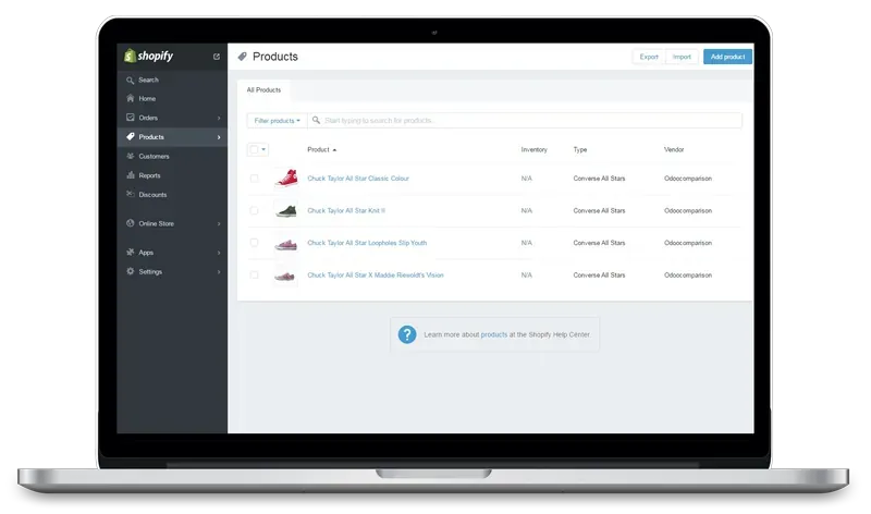 shopify ecommerce interface