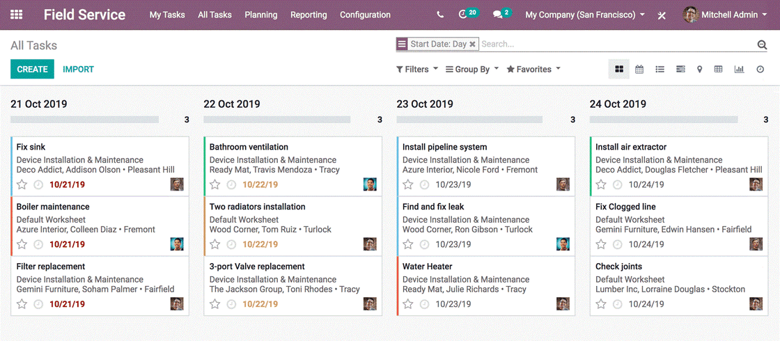 odoo servicio de campo