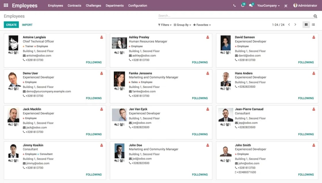 odoo empleados
