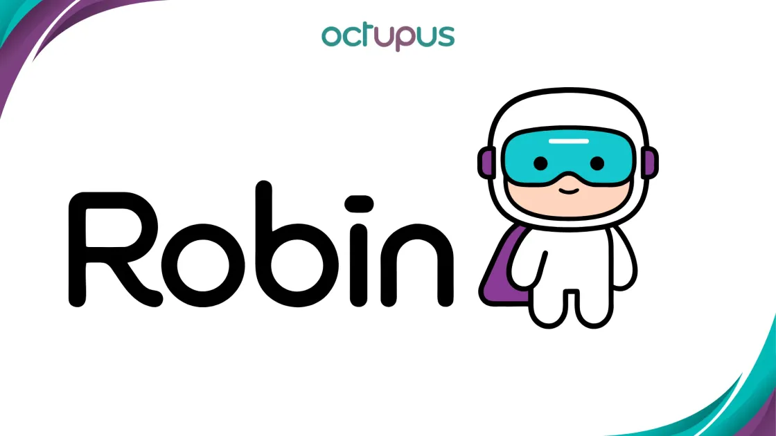 El logo de Robin AI, por Octupus, partner gold de Odoo.