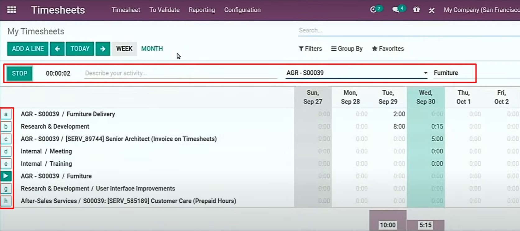 odoo 14 novedades 2020 timesheets