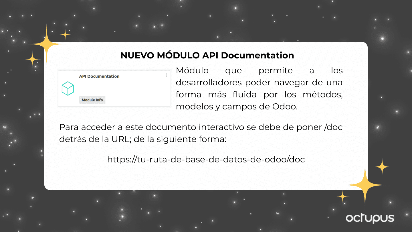 Nuevo módulo de API Documentation desde Odoo 19