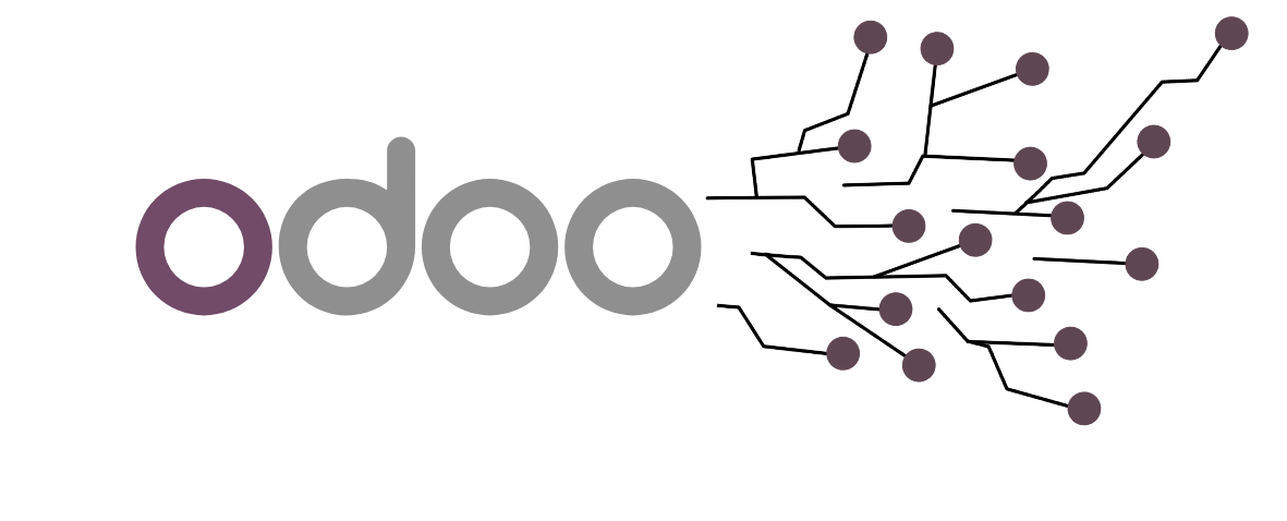 El logo de Odoo con un montón de ramas saliendo de él.