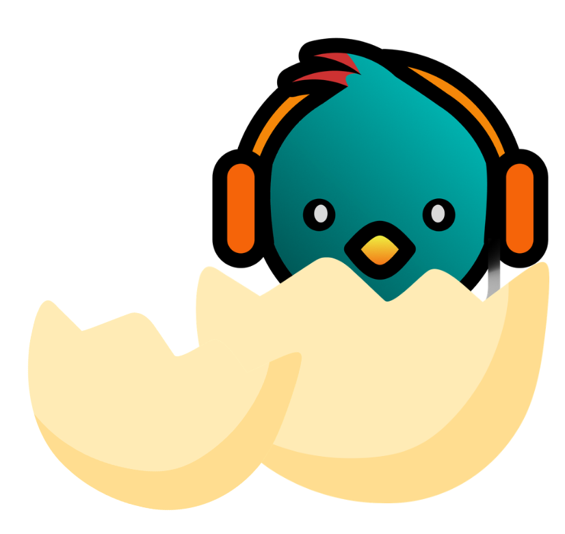 Robin saliendo de la cáscara de un huevo.